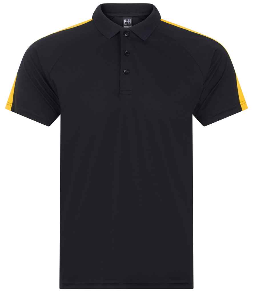 [LV291 BK/GO XS] Finden + Hales Team Polo Shirt (XS, Black/Gold)
