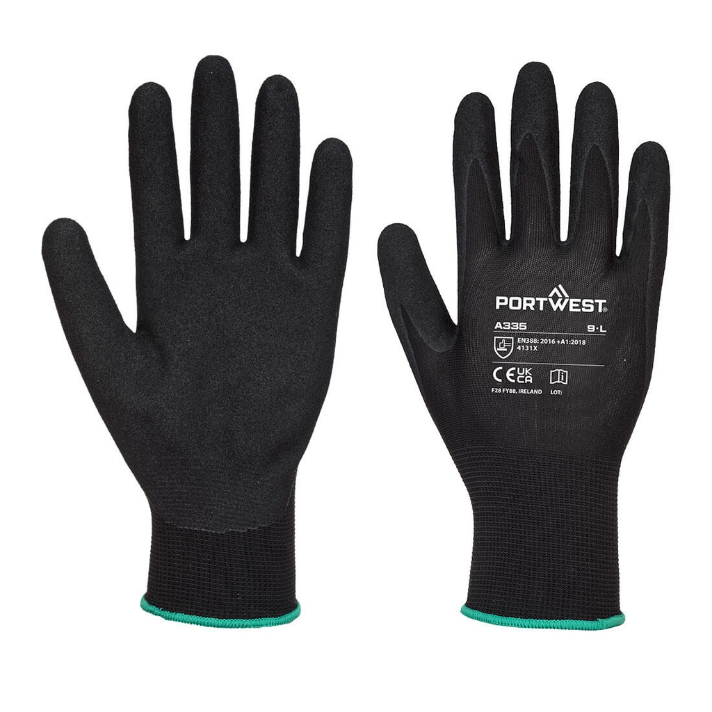 [A335K8RXS] Grip 15 Nitrile Sandy Glove (Black, XS)