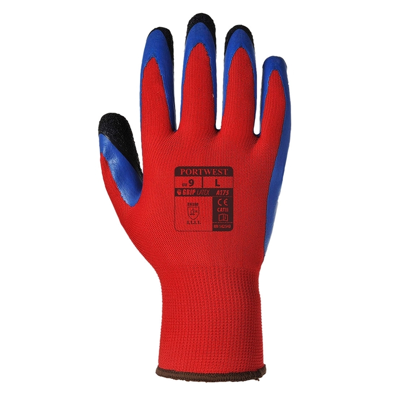 Grip 13 Latex Double Coated Glove (Purple/Blue, M)