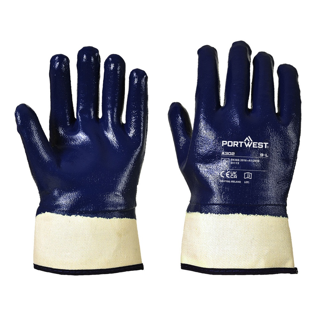 [A302NARM] Grip Nitrile Fully Dipped Safety Cuff (M)