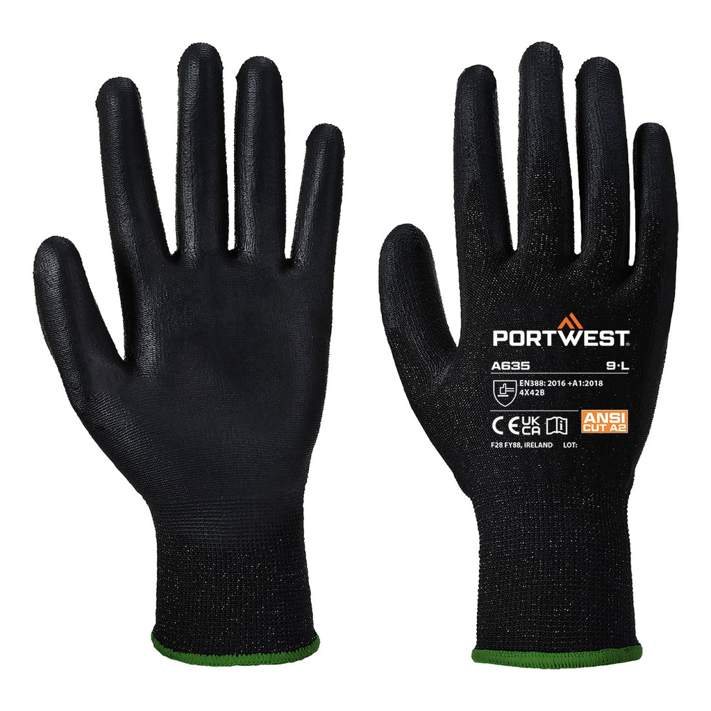 [A635K8RS] Cut B13 PU Economy Glove (Black, S)