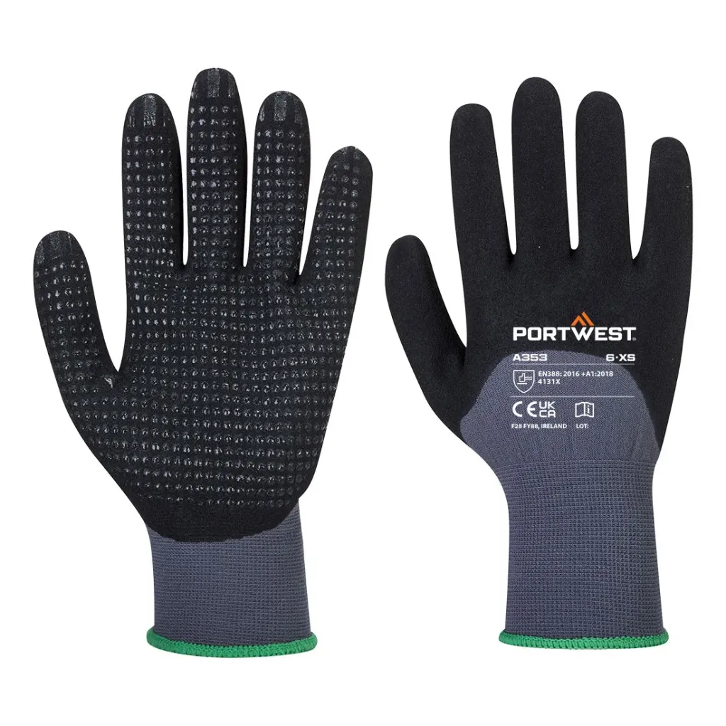 [A353G8RS] A353 - Grip 15 Nitrile Sandy 3/4 Palm Dotted Glove (S)