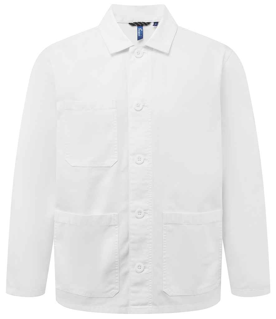 [PR022 WHI XS] Premier Unisex Utility 2.0 Chore Jacket (XS, White)