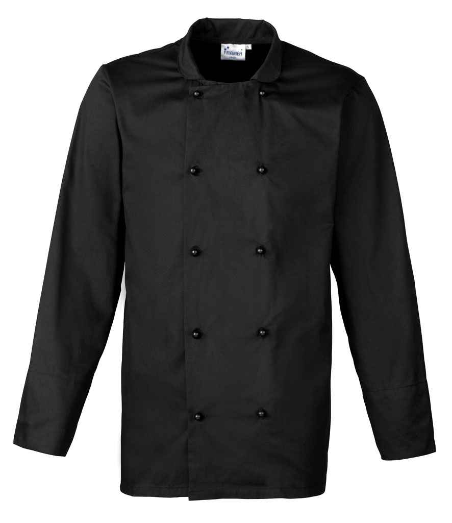 [PR661 BLK XS] Premier Unisex Cuisine Chef's Jacket (XS, Black)