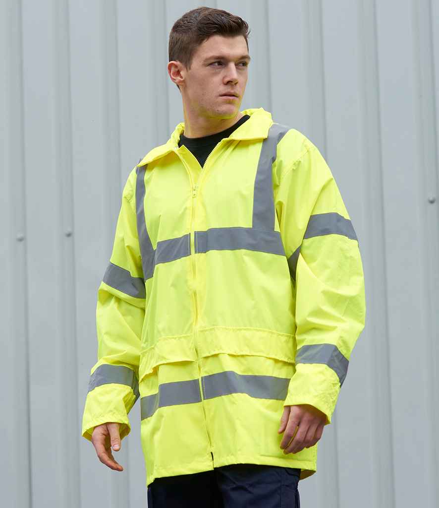 [PW011 YEL S] Portwest Hi-Vis Rain Jacket (S)