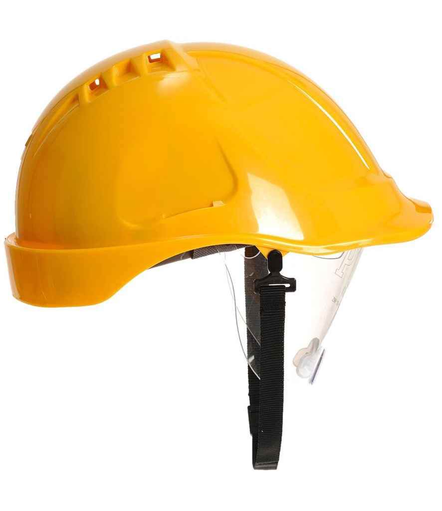 [PW040 YEL ONE] Portwest Endurance Visor Hard Hat (Yellow)