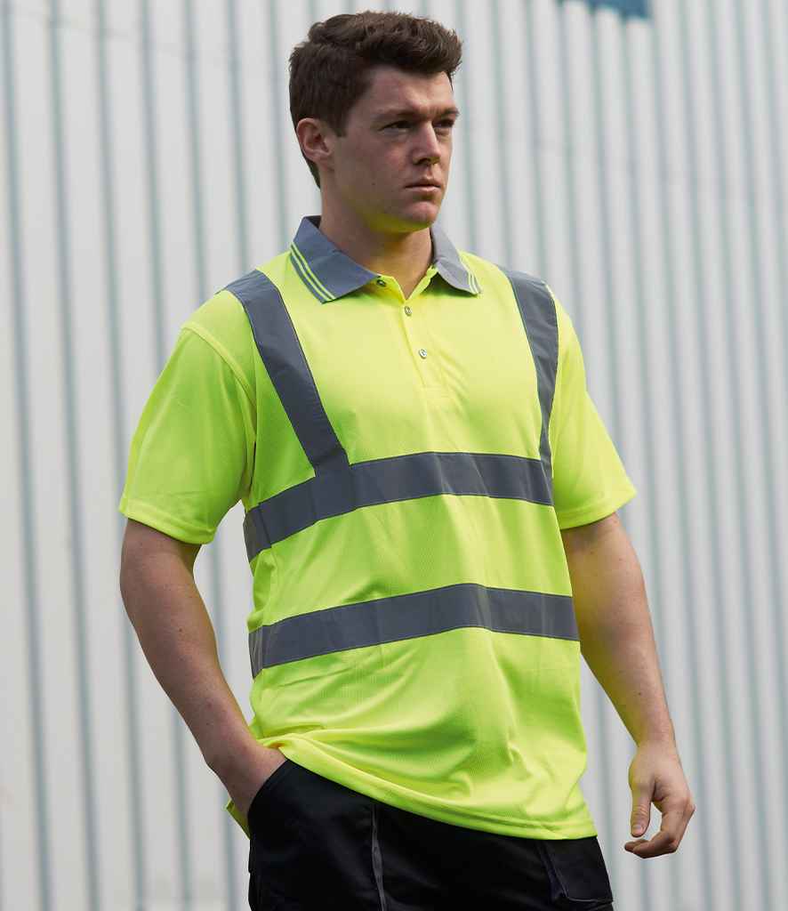 [PW061 YEL S] Portwest Hi-Vis Polo Shirt (S, Yellow)