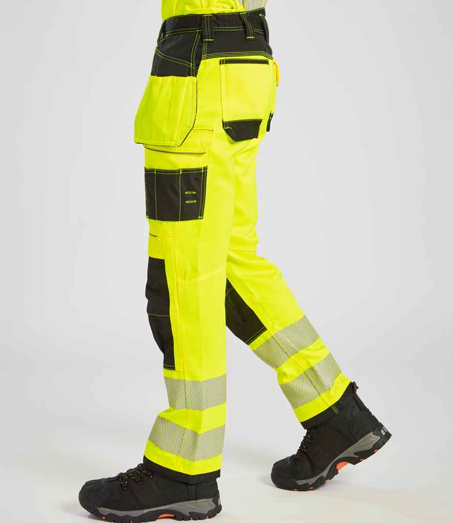 [PW1001 YL/BK 30/R] Portwest PW3 Hi-Vis Trousers (30/R, Yellow/Black)