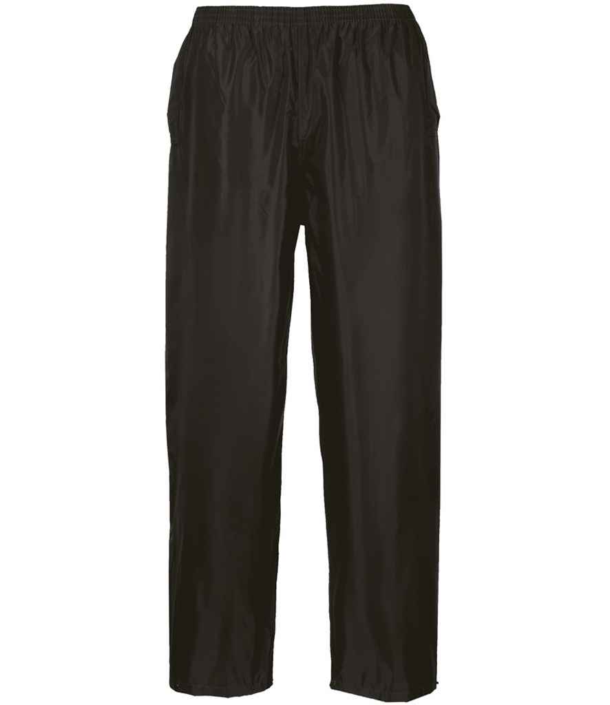 [PW167 BLK S] Portwest Classic Rain Trousers (S, Black)