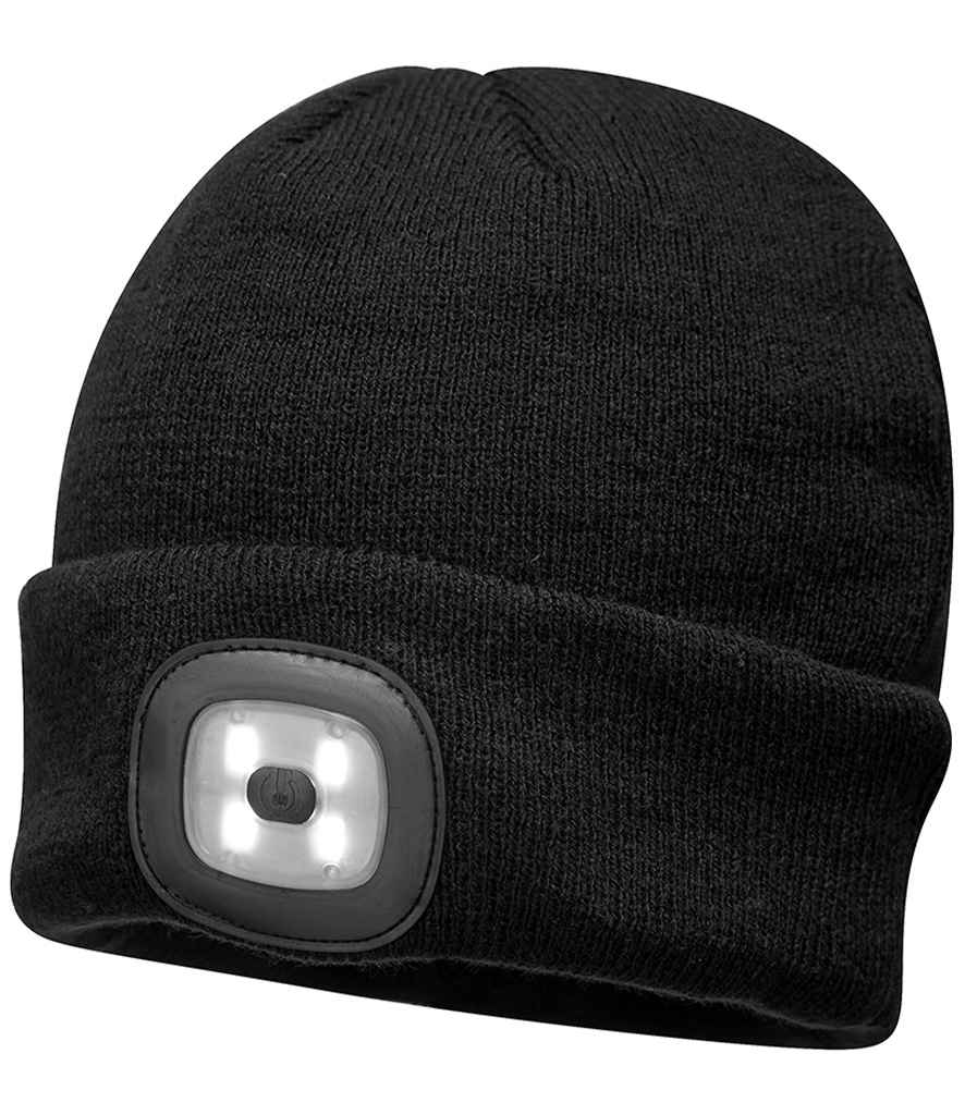 [PW667 BLK ONE] Portwest LED Head Light Beanie (Black)