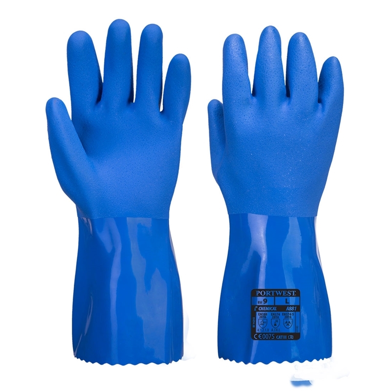 [A881BLUS] Chem 300 PVC Marine Gauntlet (S)