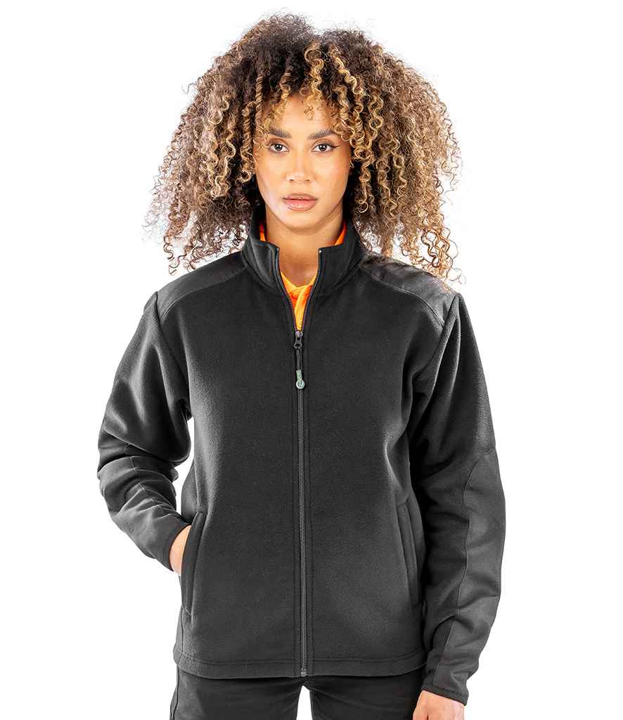 [RS515 BLK XS] Result Recycled Heavy Duty Micro Fleece Jacket (XS, Black)