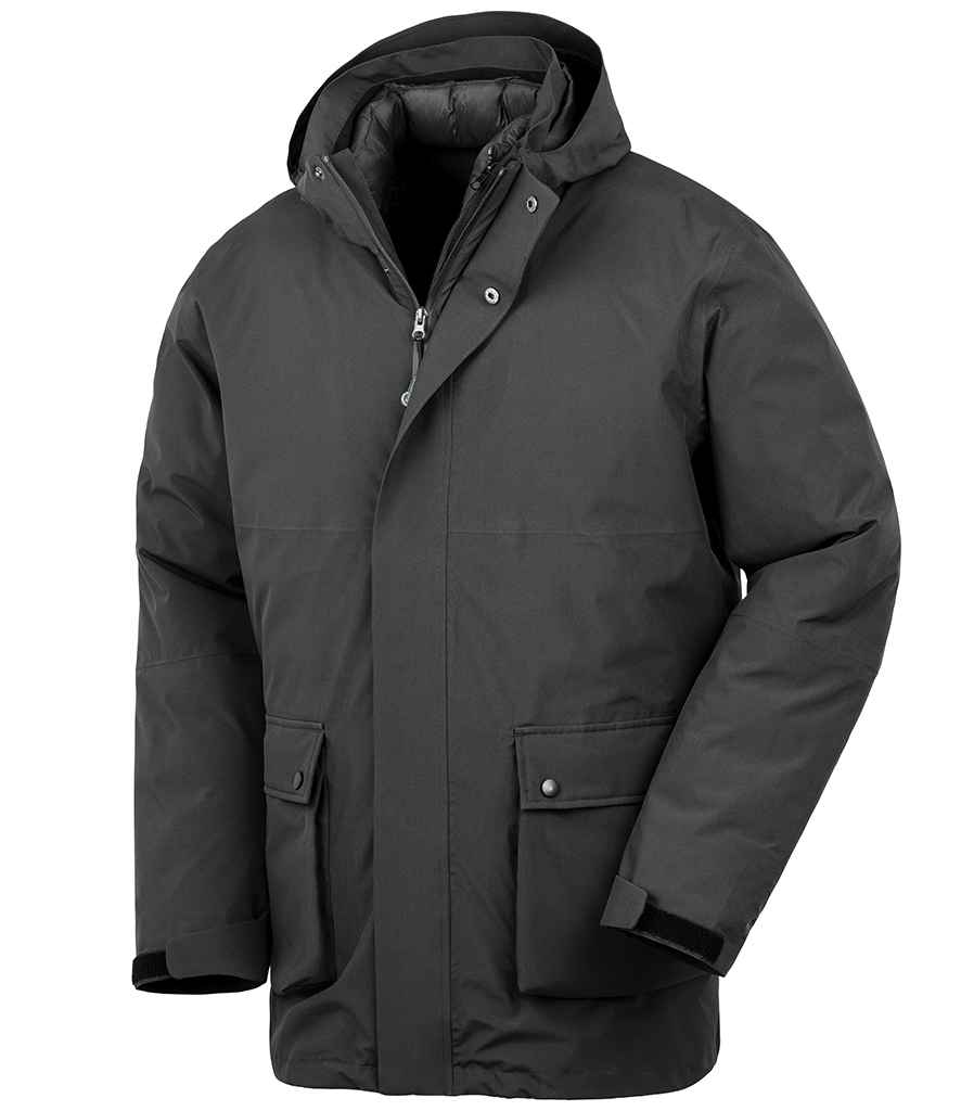 [RS920 BLK XS] Result Recycled 3-in-1 Padded Ripstop Jacket (XS, Black)