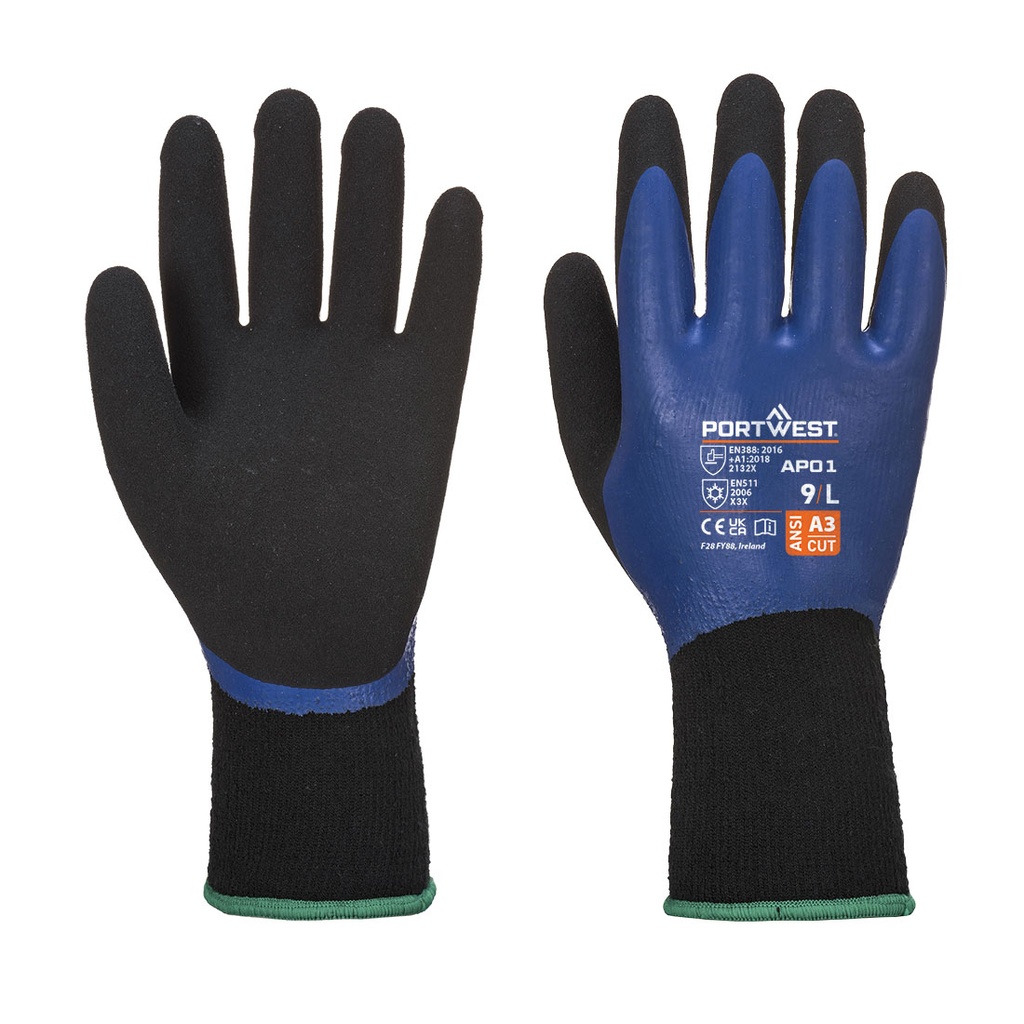 [AP01B8RM] AP01 - Cold 13 Latex Aqua Gloves (M)