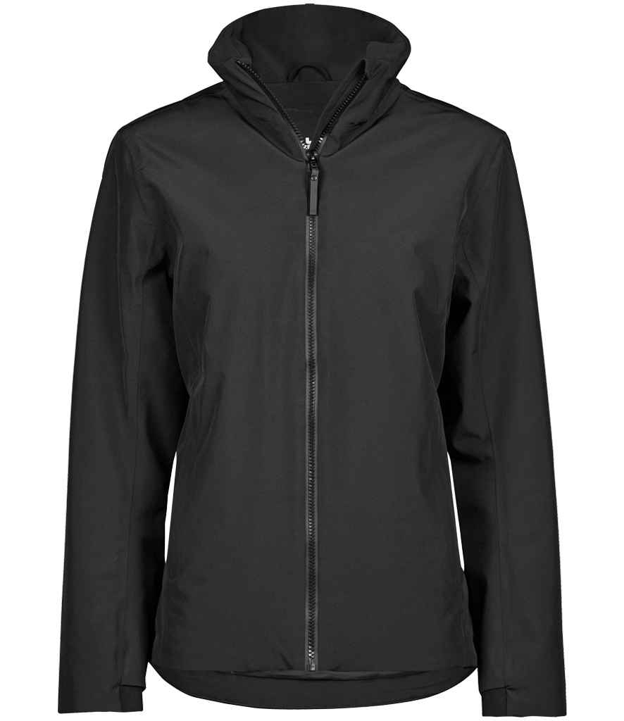 [T9607 BLK S] Tee Jays Ladies All Weather Jacket (S, Black)