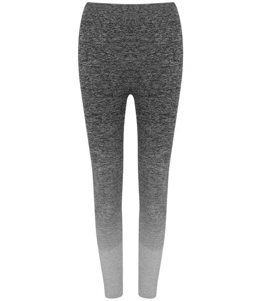 [TL300 DG/LG S/M] Tombo Ladies Seamless Fade Out Leggings (S/M, Dark Grey/Light Grey Marl)