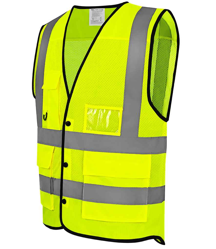 [YK114 YEL S] Yoko Superior Eco Mesh Button Waistcoat (S)