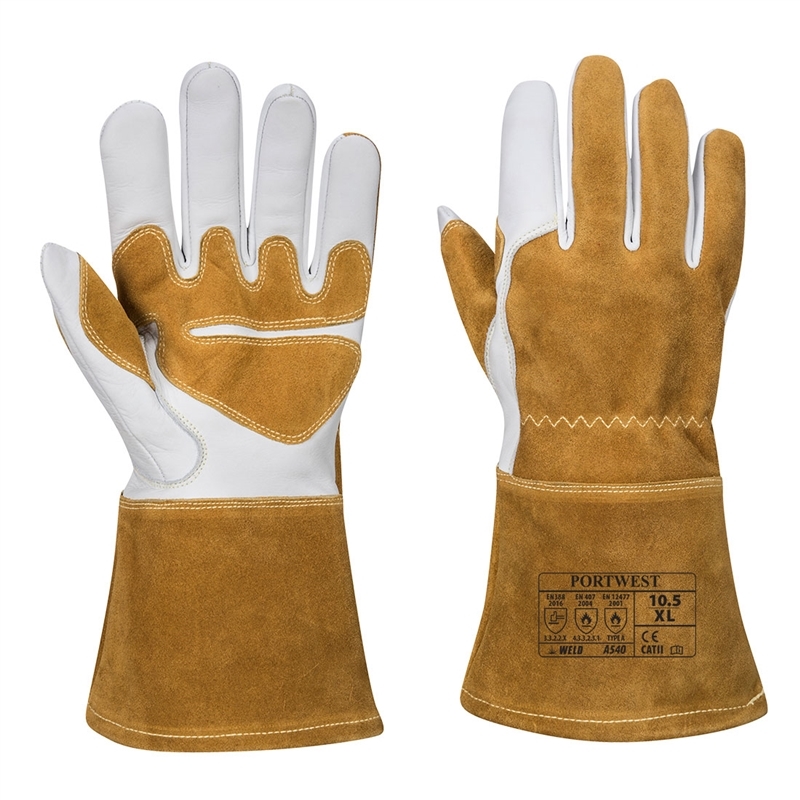 [A540BRRL] MIG Welders 320 Grain Leather Reinforced Gauntlet (L)