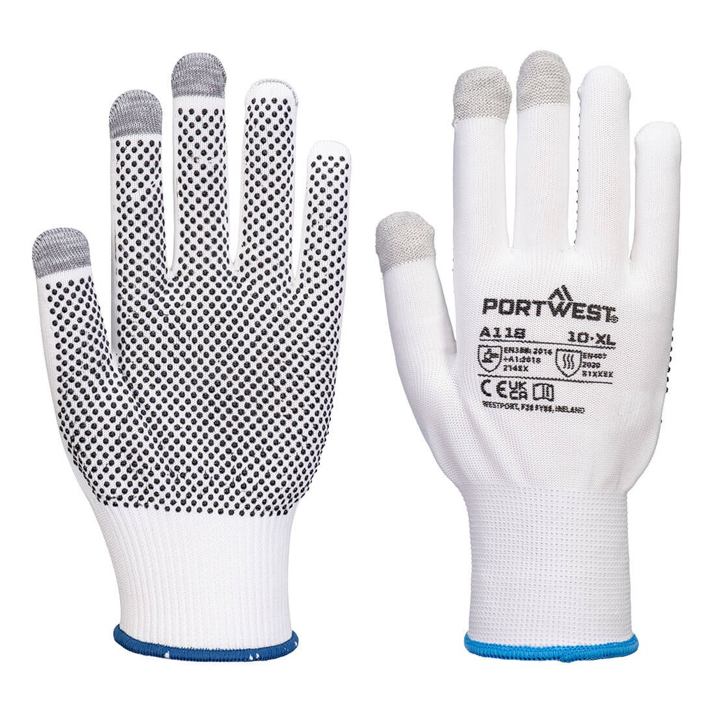 [A118W7RXS] Grip 13 PVC Dotted Touchscreen Glove (Pk12) (XS)