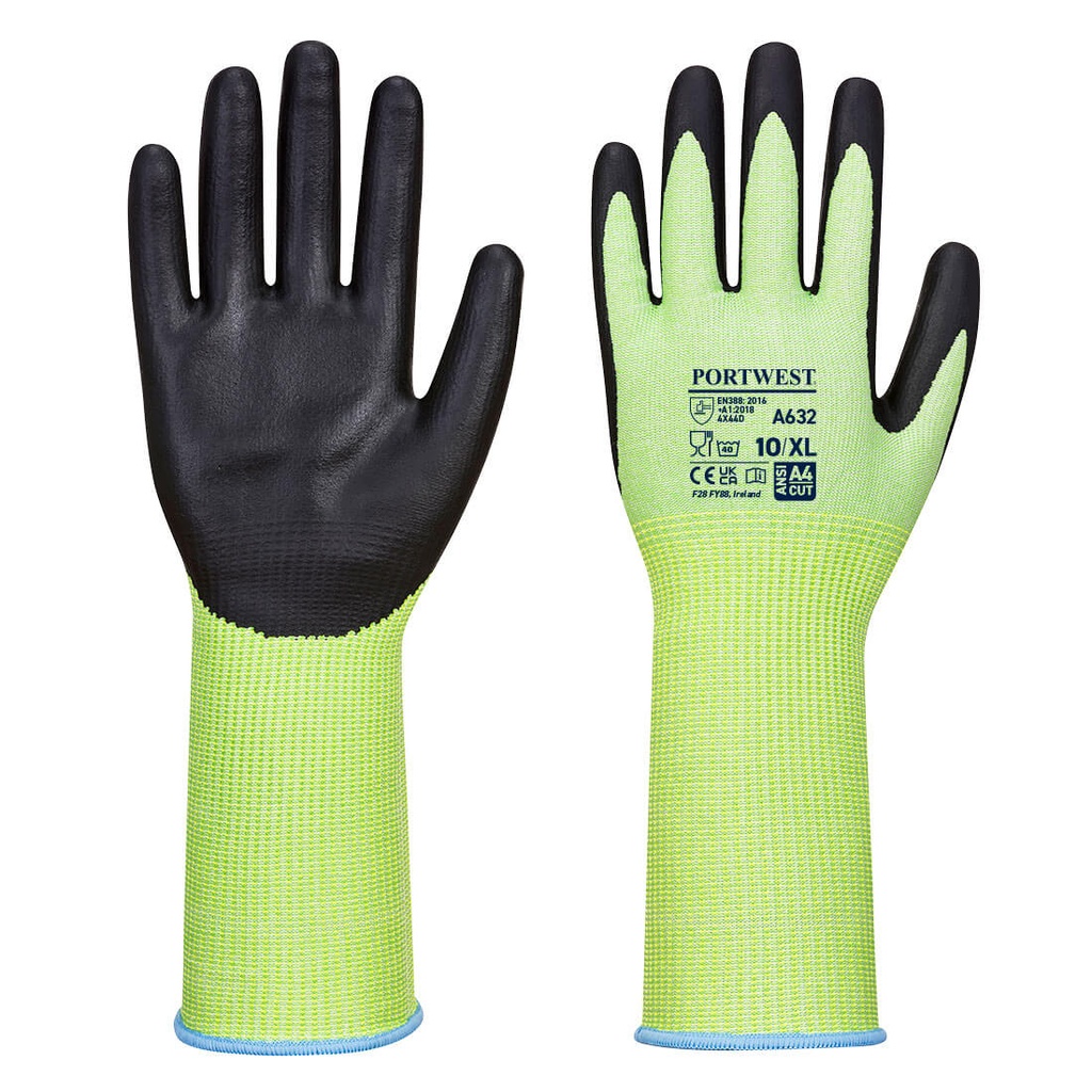 [A632E8RS] Cut D13 Nitrile Green Long Cuff Glove (S)