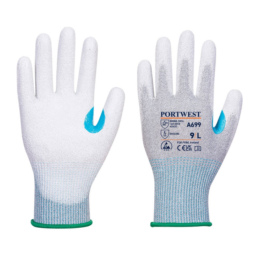 [A699G6RXS] MR13 ESD PU Palm Glove (Pk12) (XS)
