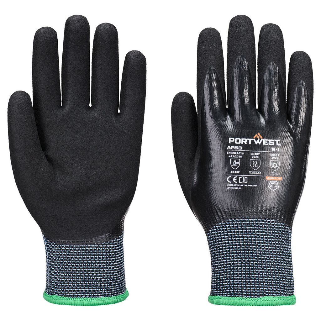 [AP53BKRS] Cold F15 Nitrile Aqua Cut Glove (S)