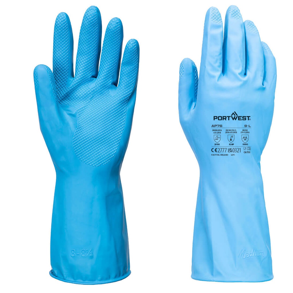 [AP76BLUS] FD Chemical B Latex Light Gauntlet (Pk12) (S)