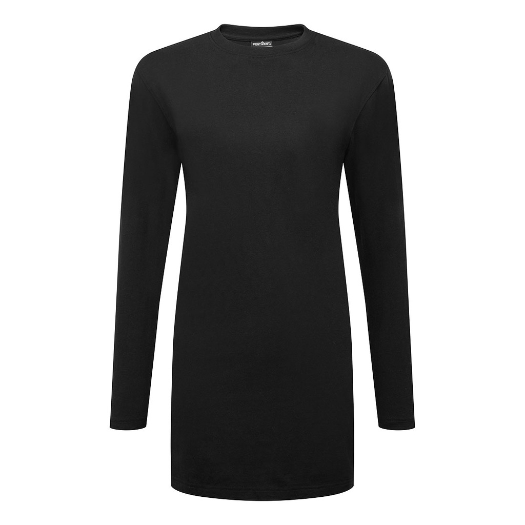 [B194BKRXXS] Women's Cotton Modesty T-Shirt L/S (XXS, Black)