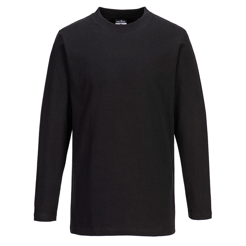 [B196BKRS] Cotton T-Shirt L/S (S, Black)
