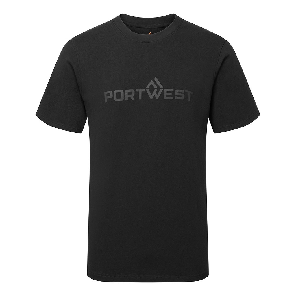 [B198BKRS] Portwest Cotton T-Shirt S/S (S, Black)