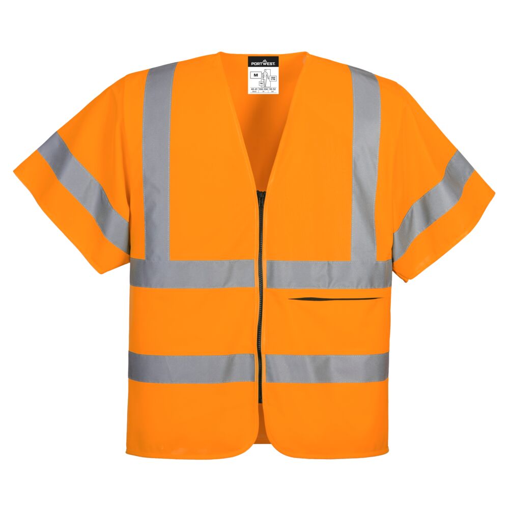 Hi-Vis Band and Brace Zip Vest S/S (XS, Yellow)