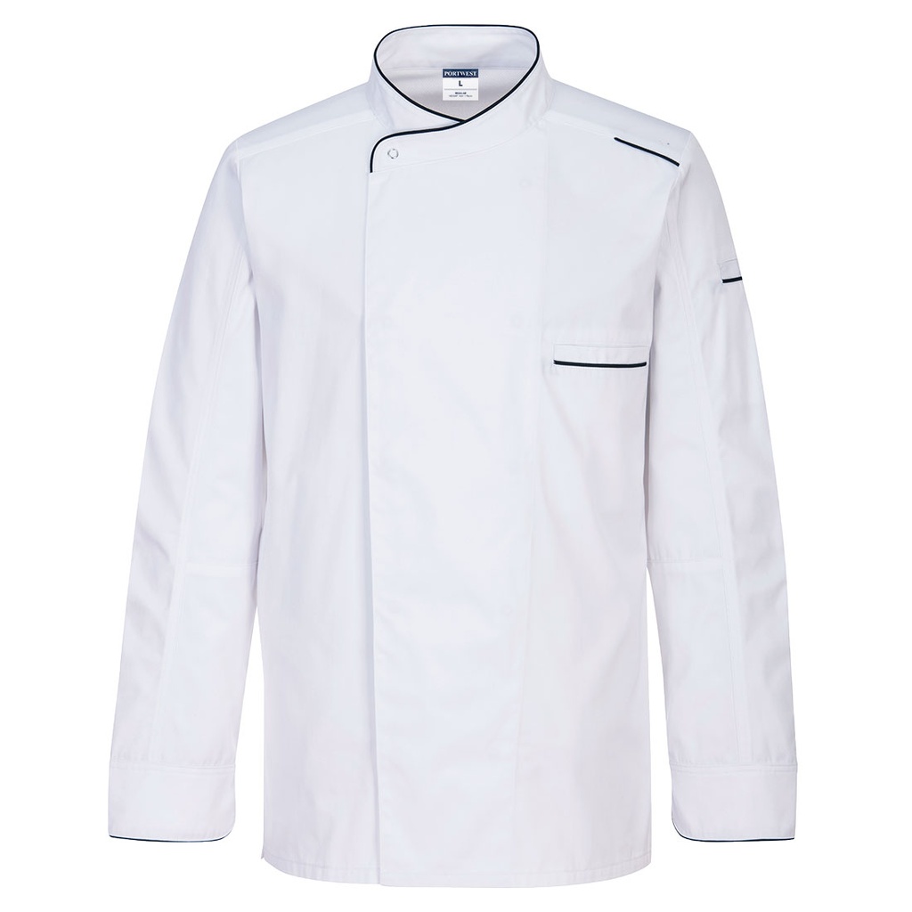[C835WHRS] Chef's Mesh Air Pro Surrey Jacket L/S (S, White)