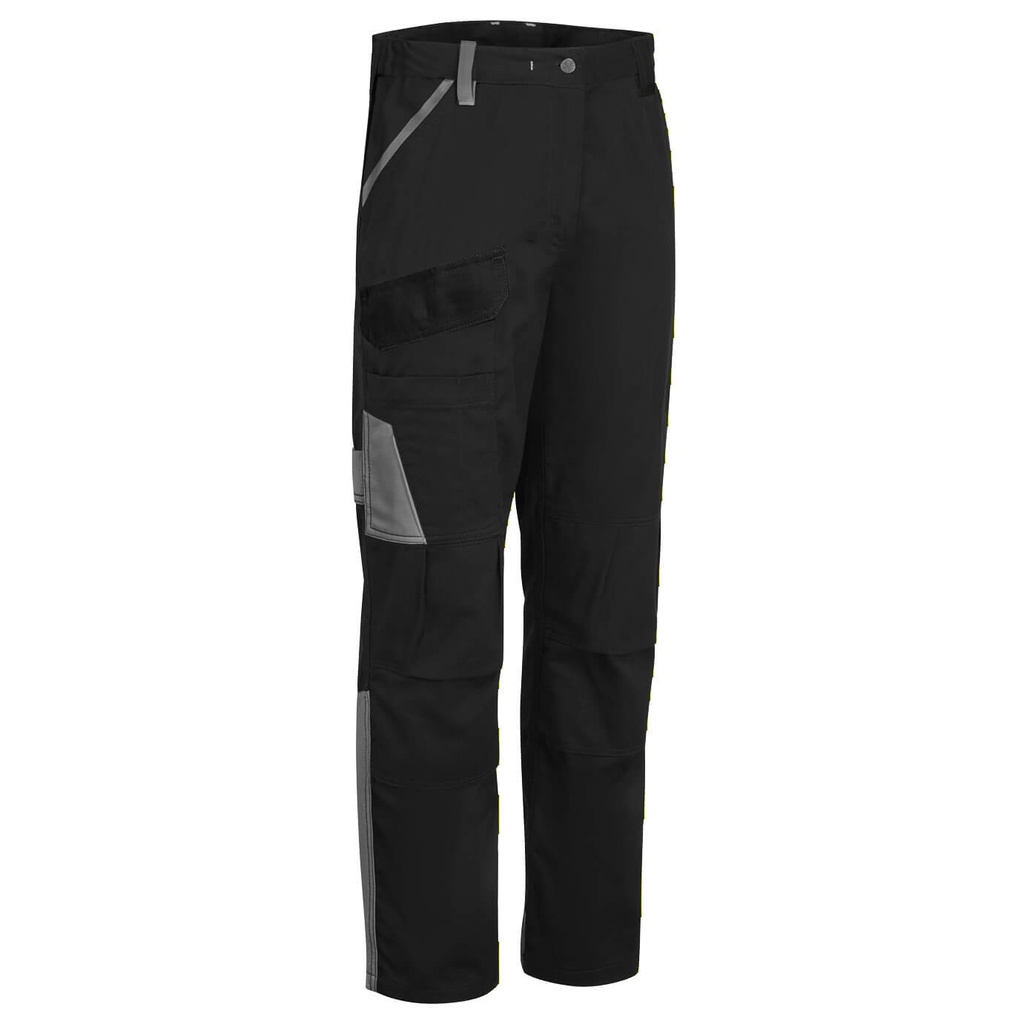 WX1 Two Tone Cotton Work Trousers (28, Black/Grey)