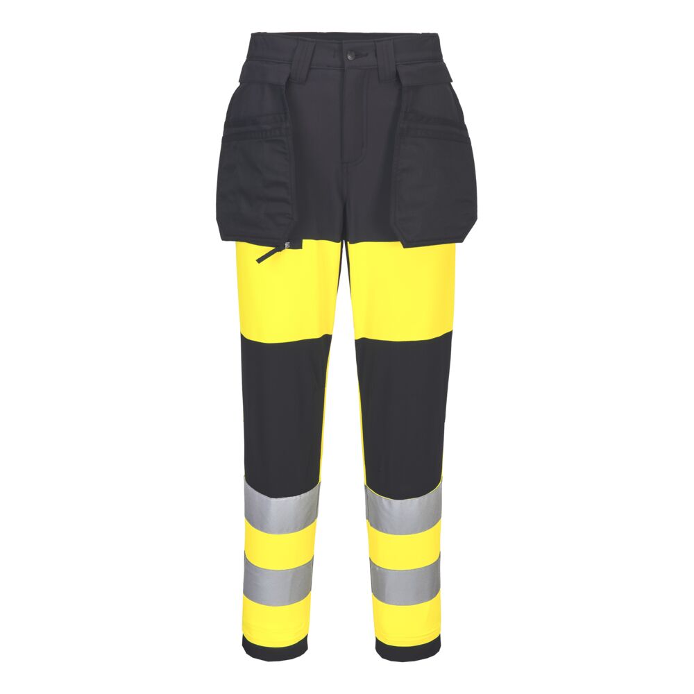 [CD847YBR24] WX2 Eco Hi-Vis Women's Class 1 Stretch Trouser (24, Yellow/Black)
