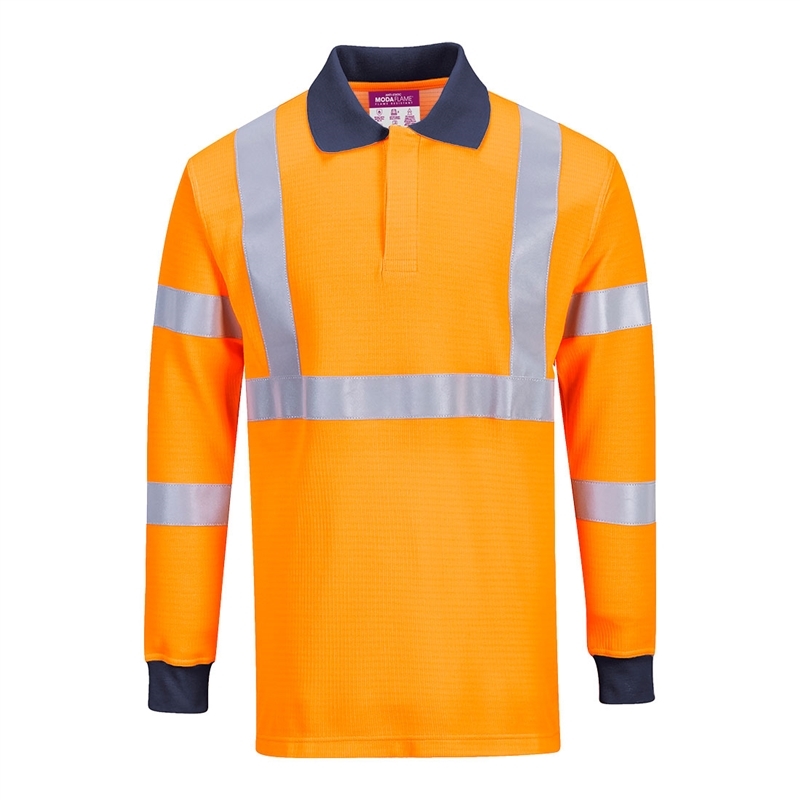 [FR76ORRS] Modaflame Knit HVO FR Long Sleeve Polo Shirt (S)