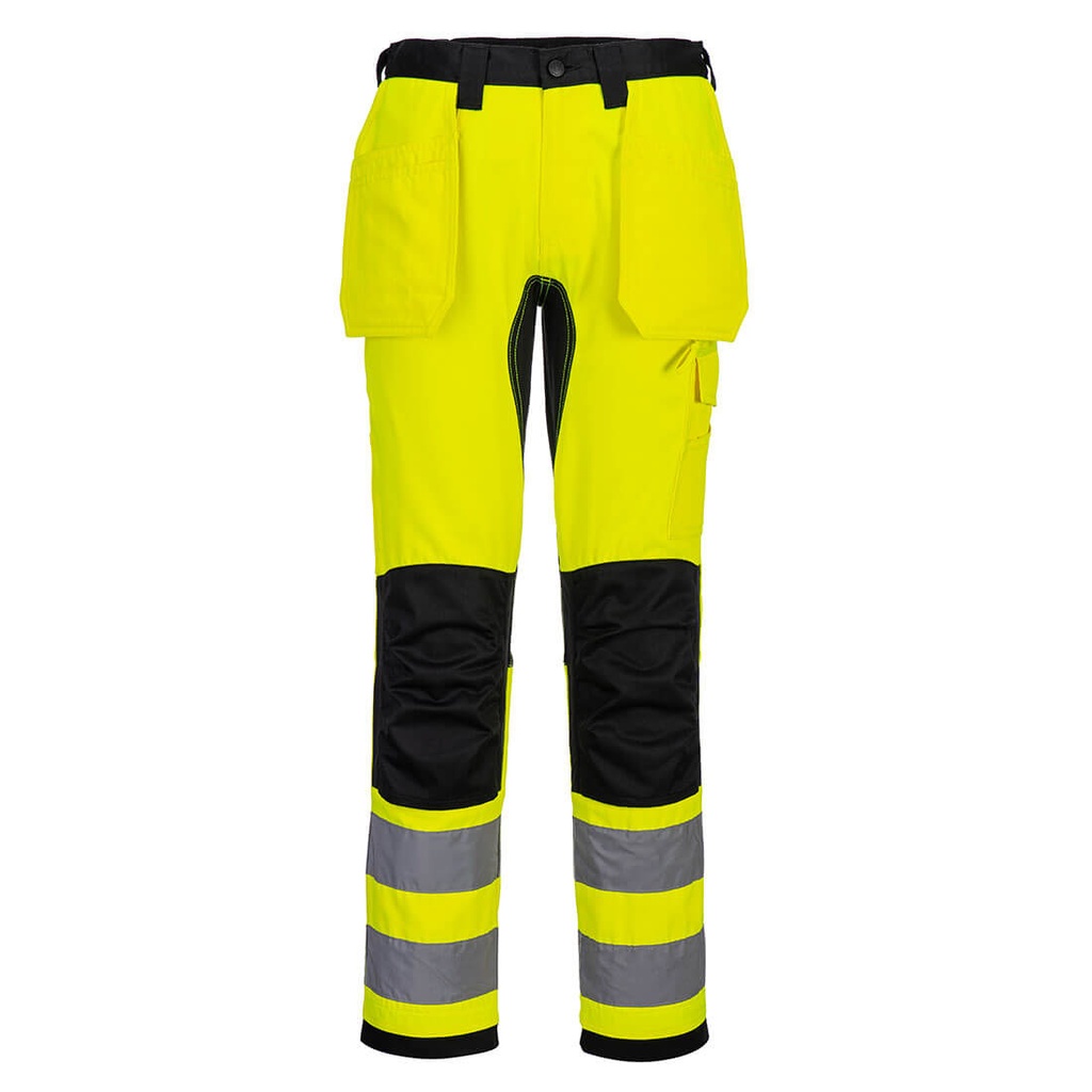 [CD889YBR28] WX2 Eco Hi-Vis Holster Pocket Trousers (28, Yellow/Black)