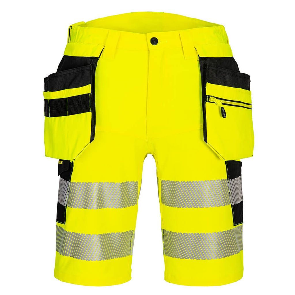 [DX446YBR30] DX4 Hi-Vis Holster Pocket Shorts (30, Yellow/Black)