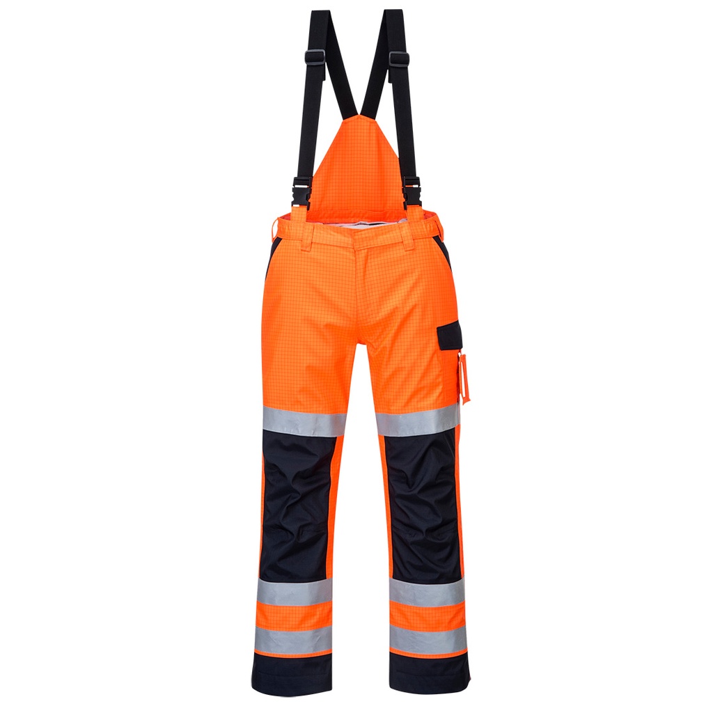 [MV71ONRS] Modaflame Rain+ Hi-Vis Multi-Norm Contrast FR Trousers (Orange/Navy, S)