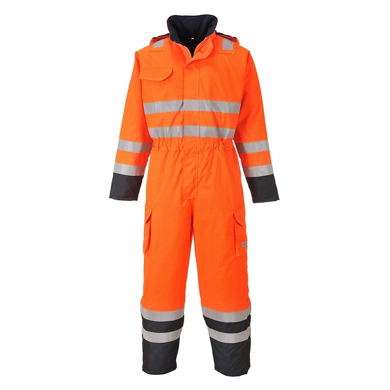 Bizflame Rain Hi-Vis Constrast FR Winter Coverall (Yellow/Black, S)