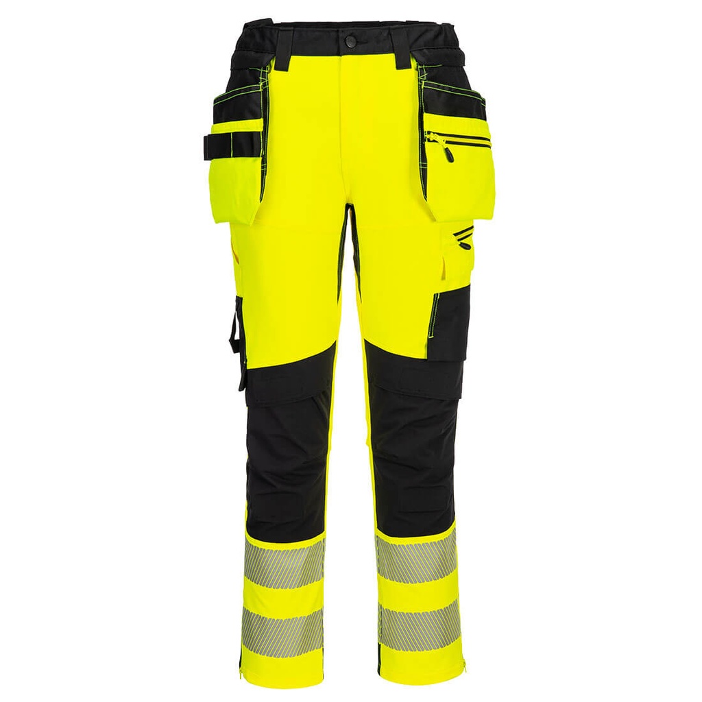 [DX454YBR28] DX4 Hi-Vis Detachable Holster Pocket Craft Trousers (28, Yellow/Black)