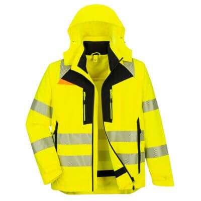 [DX466YBRS] DX4 Hi-Vis 4-in-1 Jacket (S, Yellow/Black)