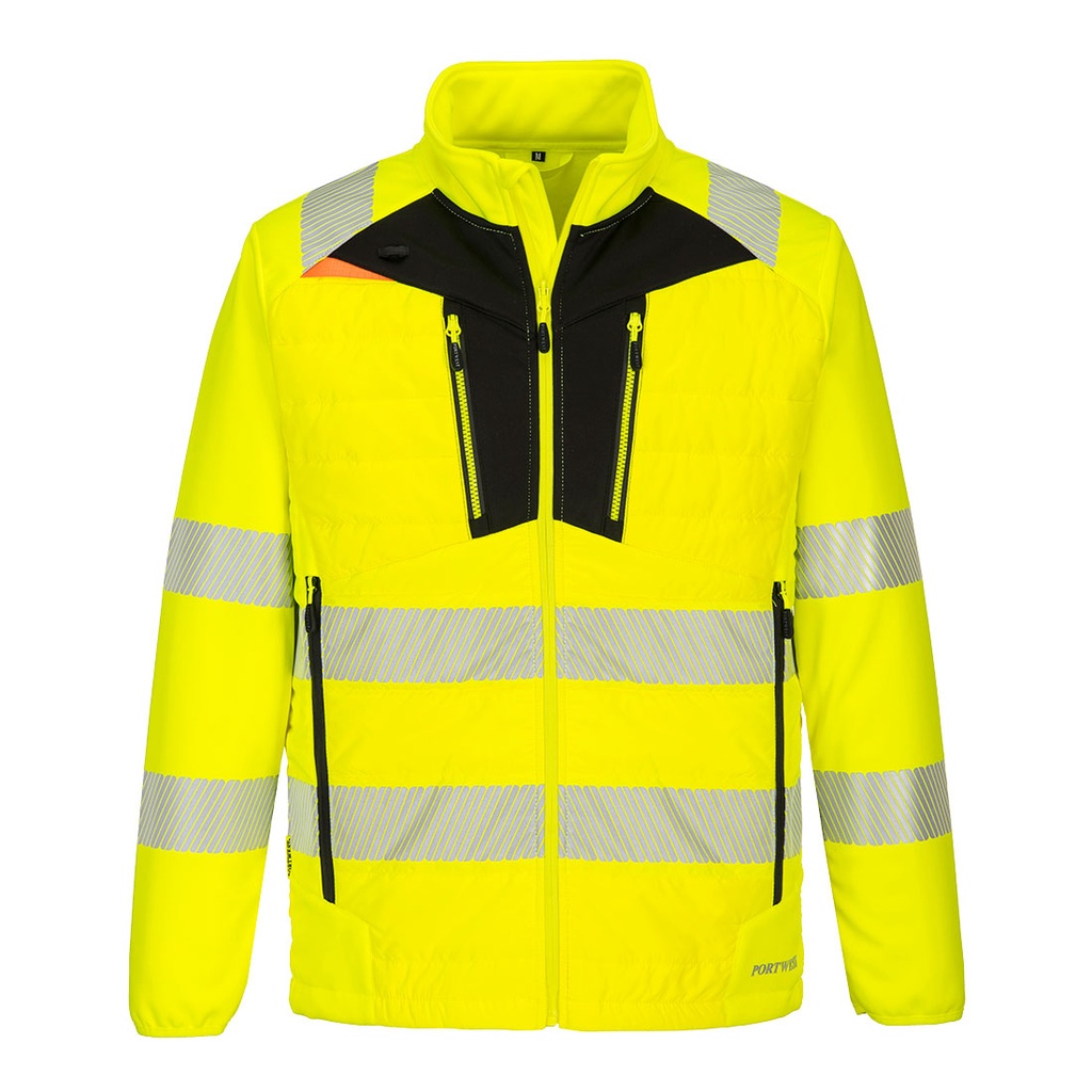 [DX473YBRS] DX4 Hi-Vis Hybrid Baffle Jacket (S, Yellow/Black)