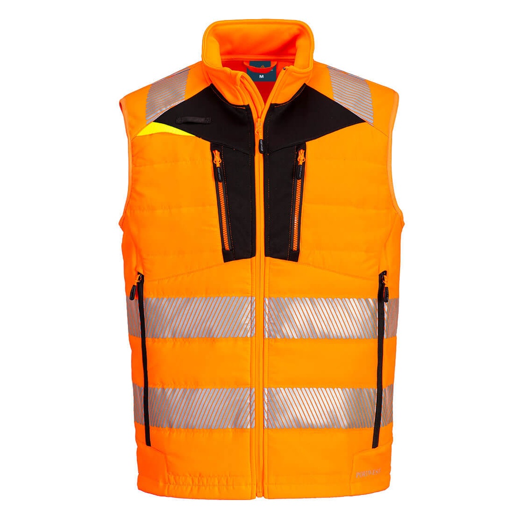 DX4 Hi-Vis Hybrid Baffle Bodywarmer (S, Yellow/Black)