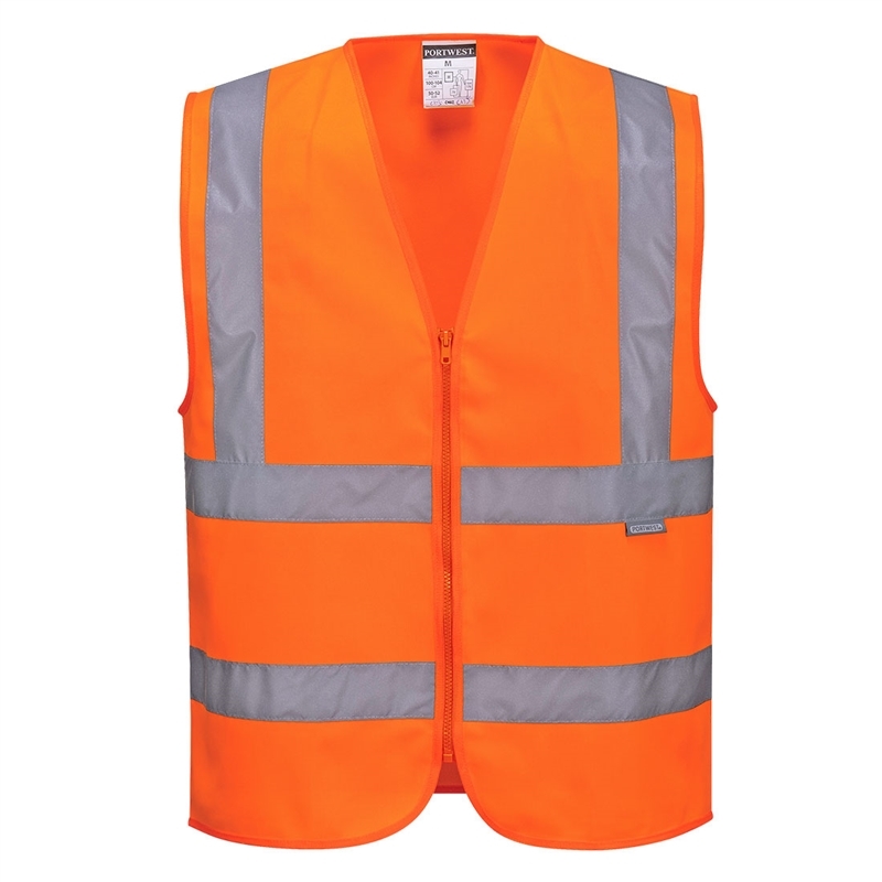 Hi-Vis Zipped Band & Brace Vest (Yellow, S)