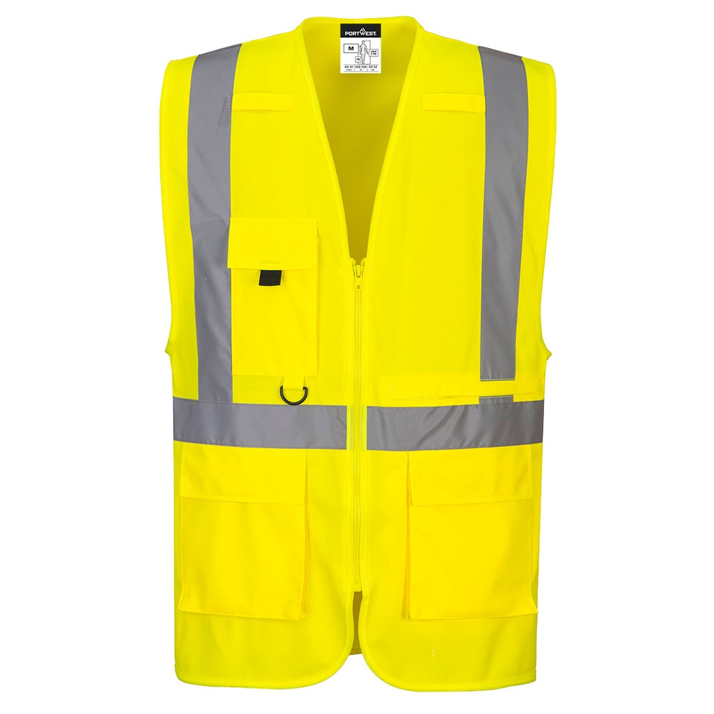 [C357YERS] Hi-Vis Tablet Pocket Executive Vest (Yellow, S)