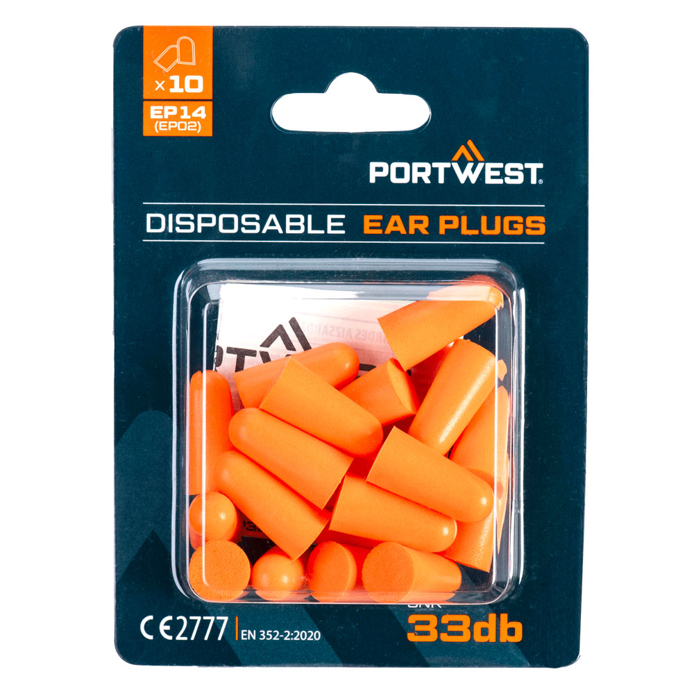 [EP14ORR] PU Foam Ear Plugs Blister Pack (10 Pairs)