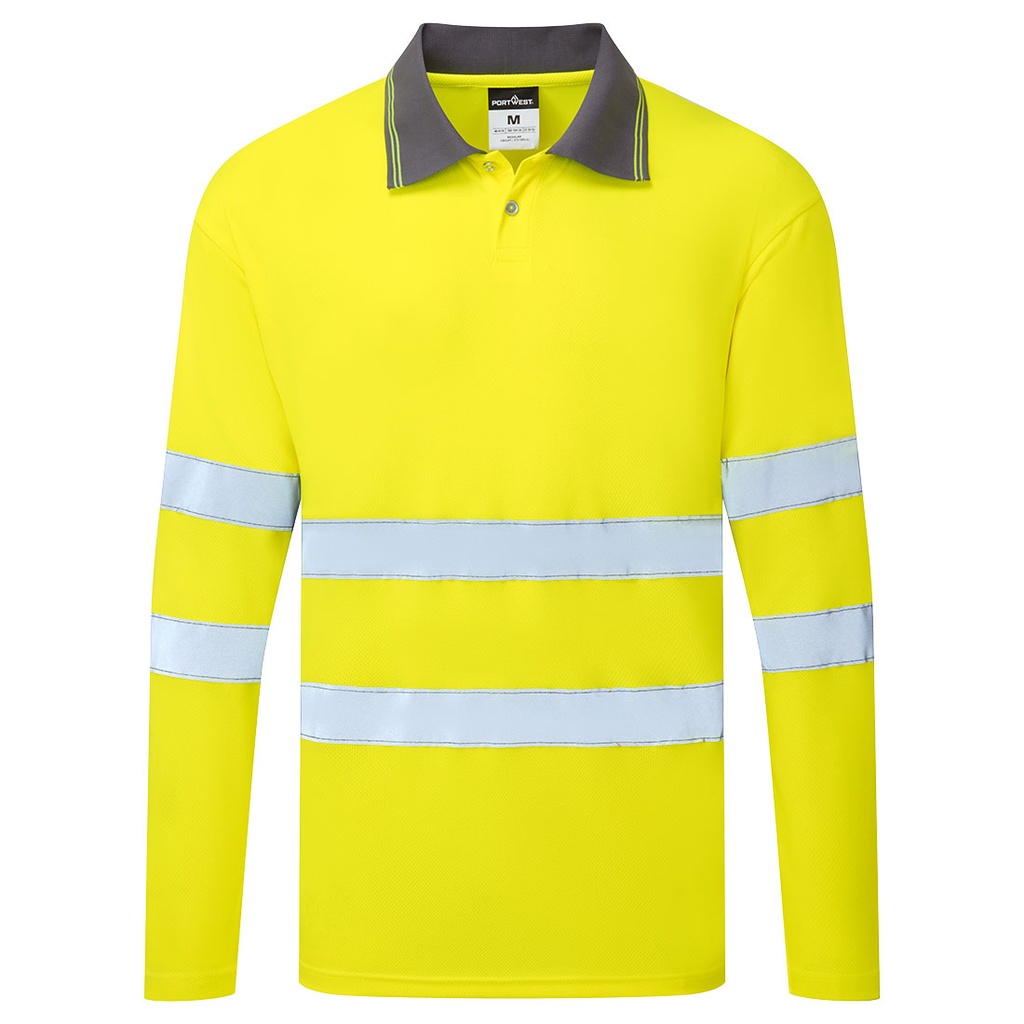 [ES277YERXS] ES1 Essential Hi-Vis Polo Shirt L/S (XS, Yellow)