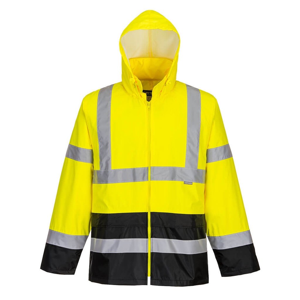[H443YBRS] Hi-Vis Contrast Classic Rain Jacket (Yellow/Black, S)