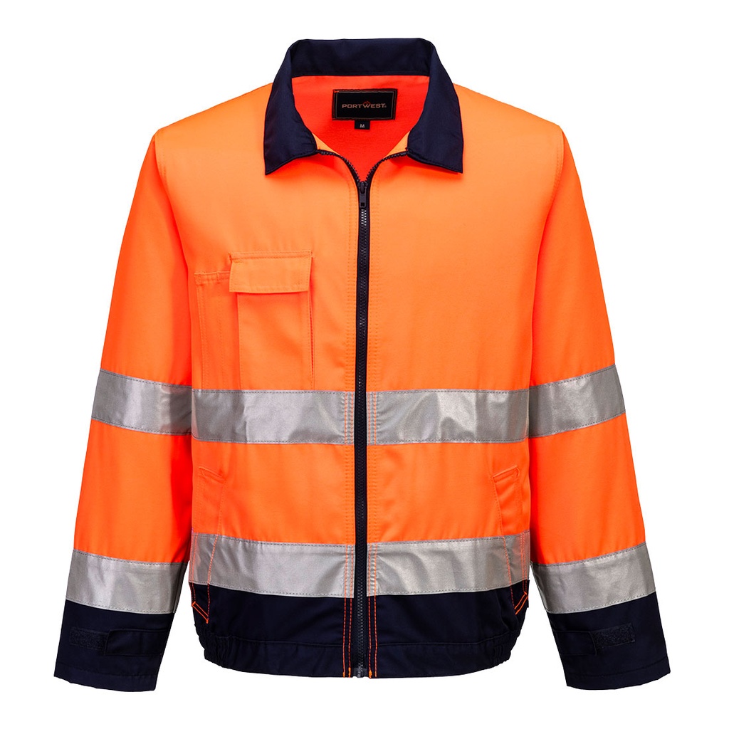 [TX70ONRS] Madrid Hi-Vis Contrast Bomber Jacket (Orange/Navy, S)