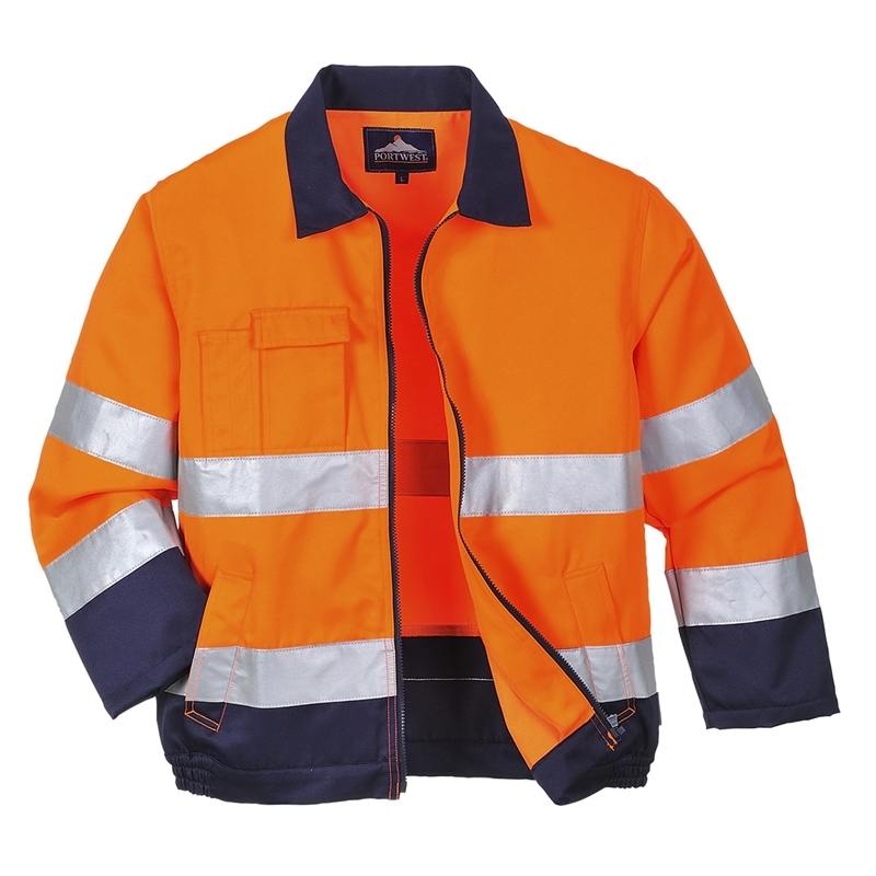 Madrid Hi-Vis Jacket (Orange/Navy, S)